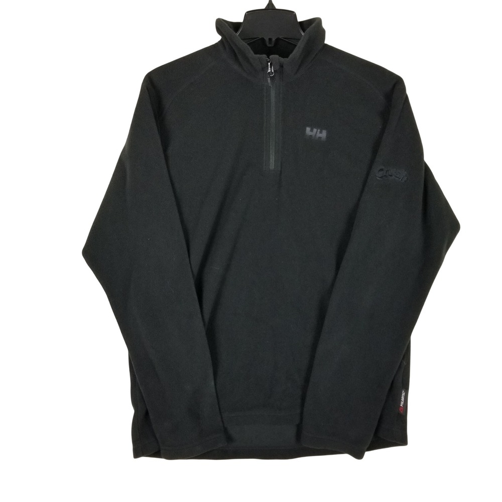 Helly Hansen Fleece Pullover Mens XL Black Polartec Quarter Zip Outdoor Layer